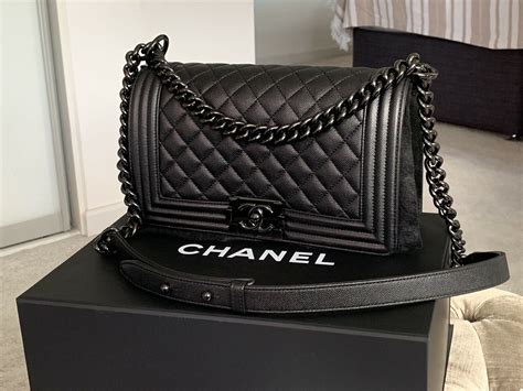 boy chanel flap bag second hand|Chanel black boyfriend bag.